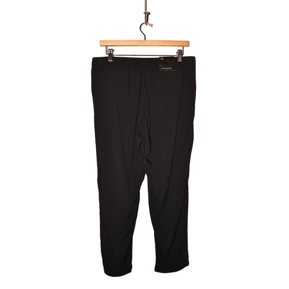 BANANA REPUBLIC NEW $60 Soft Pull-On Ankle Pant Black Elastic Waist Medium - Picture 2 of 3